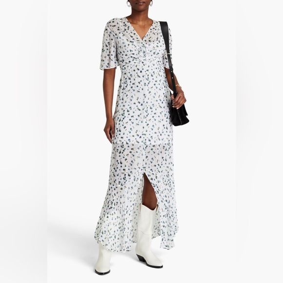 Nwt Rag and bone Tamar twist-front floral-print georgette maxi dress size 6 - Picture 4 of 13